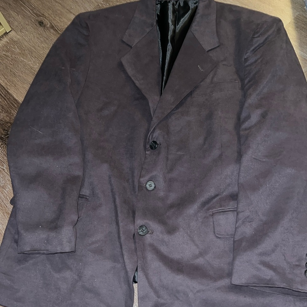 Mens faux suede three button blazer by Members Only. 46 R VGUC.